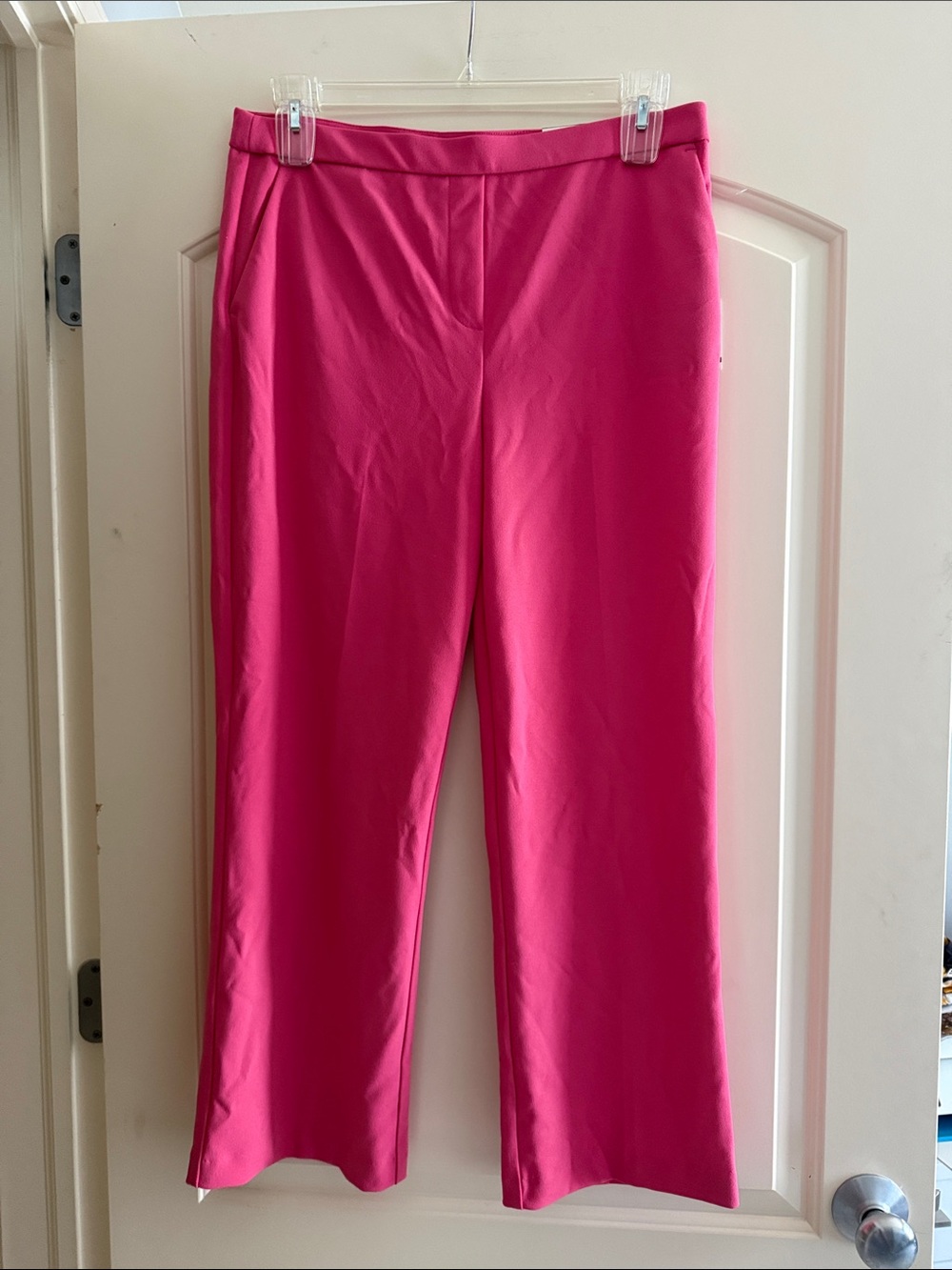 Jules & Leopold Bright Pink Ankle Straight-Leg Pants